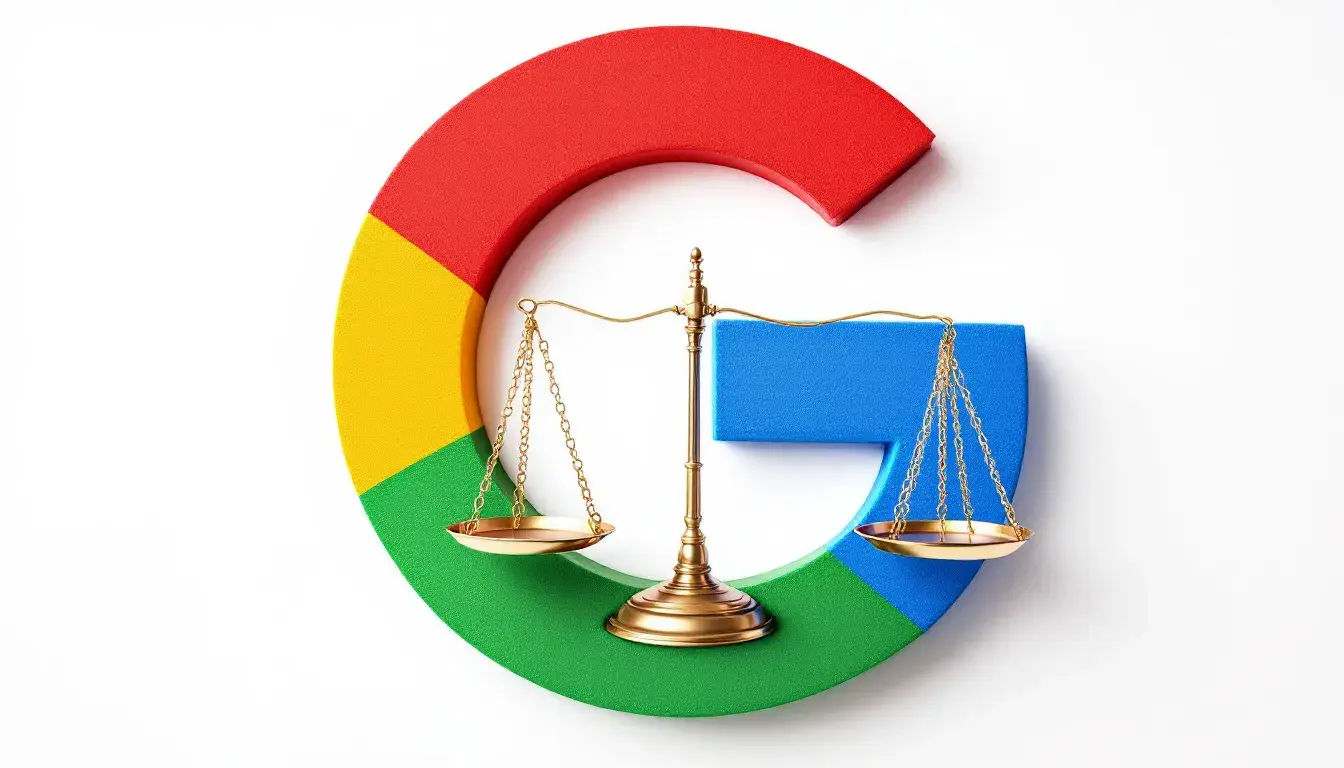 <img src="image showing Google logo with scales of justice representing legal decisions" alt="An image featuring the Google logo alongside scales of justice, symbolizing the legal aspects of online Bewertungen and the process of Google Bewertungen löschen. The scales represent the balance between positive and negative Bewertungen in the context of legal decisions." />